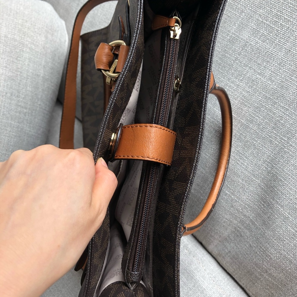 MICHAEL KORS Hamilton Brown monogram satchel LARGE - Picture 5 of 15